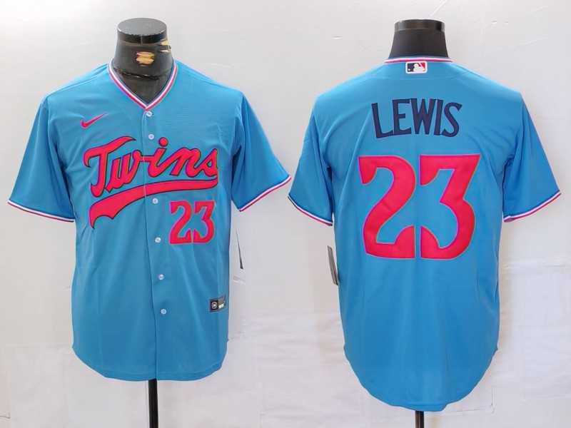 Men%27s Minnesota Twins #23 Royce Lewis Blue Cool Base Stitched Jersey